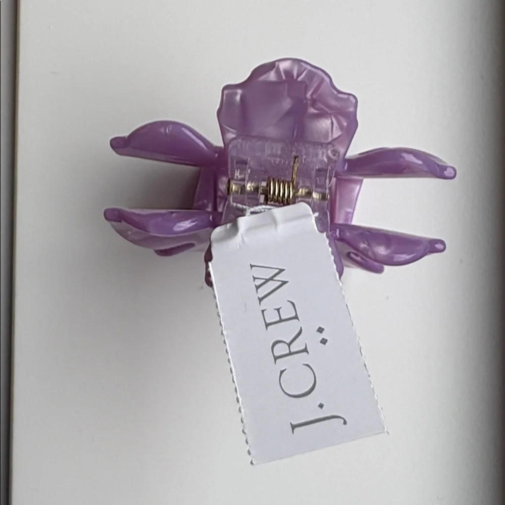 NWT J. Crew Lilac Embellished Flower Hair Claw Clip